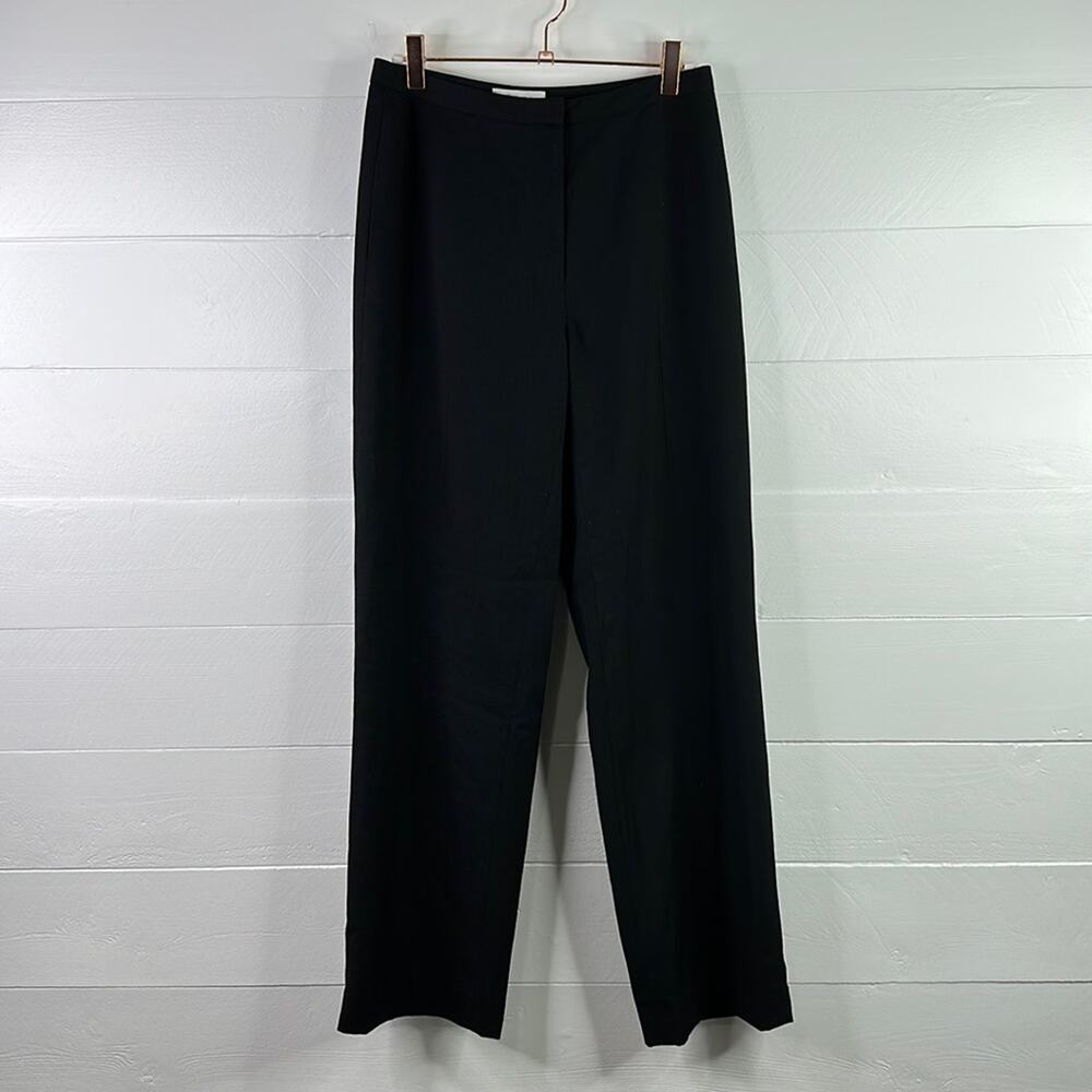 CALVIN KLEIN Black Wide Straight Leg Business Dress Pants Size‎ 2